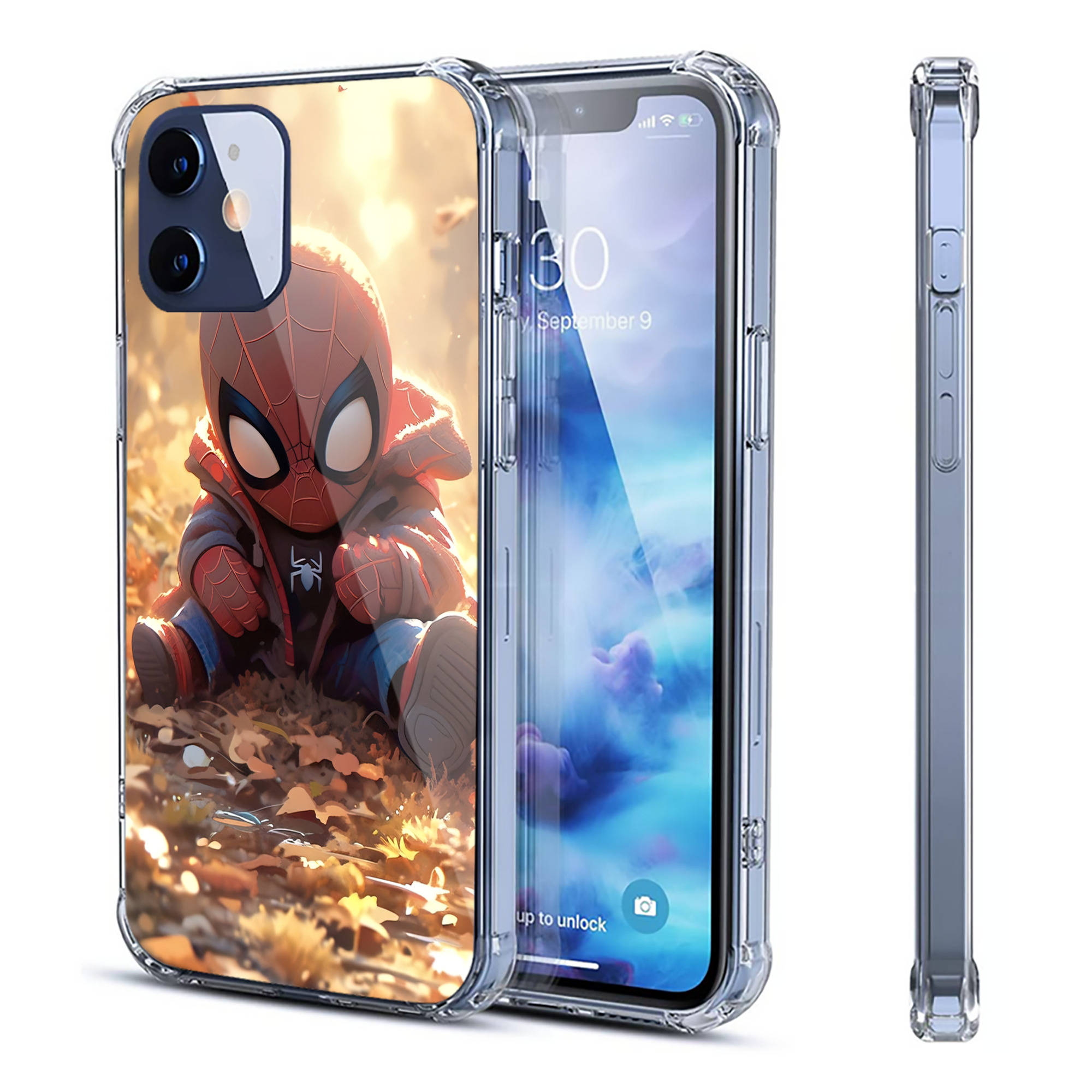 （画像用） Spider Man スパイダーマン 【iPhone 12シリーズ対応】透明スマホケース（クリアソフトケース）